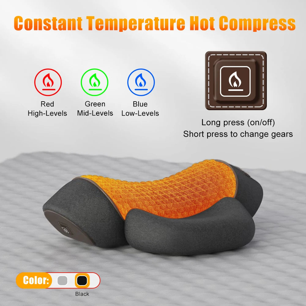 ThermaNeck: Electric Neck Massager Cervical Pillow Hot Compress Vibration Massage Neck Traction Relax Pillow Spine Support Massager Pillow