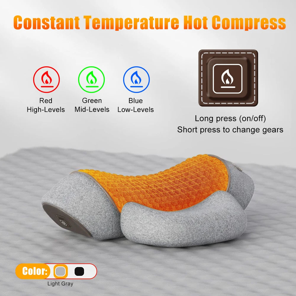 ThermaNeck: Electric Neck Massager Cervical Pillow Hot Compress Vibration Massage Neck Traction Relax Pillow Spine Support Massager Pillow