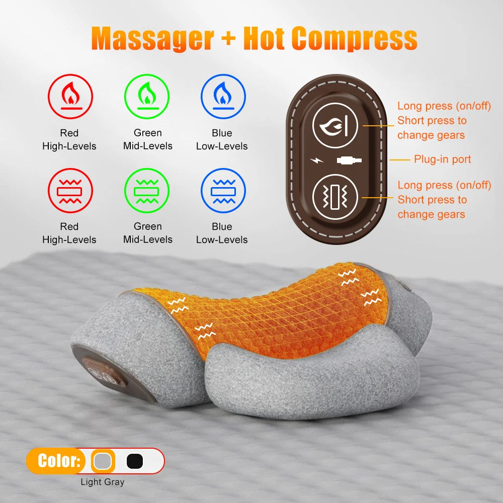 ThermaNeck: Electric Neck Massager Cervical Pillow Hot Compress Vibration Massage Neck Traction Relax Pillow Spine Support Massager Pillow